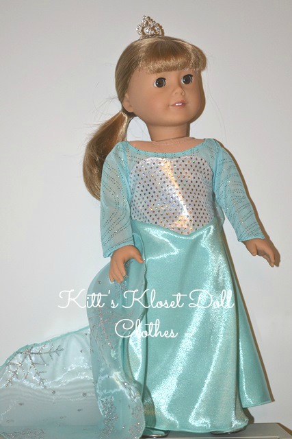 American Girl size Elsa Inspired Gown